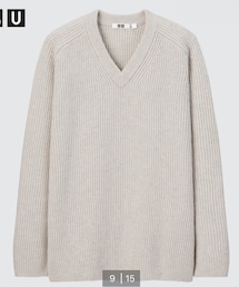 UNIQLO | プレミアムラムリブVネックセーター(長袖)(ニット/セーター)