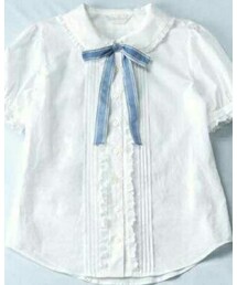 Jane Marple | ピコットストライプリボンブラウス(のリボン外したバージョン)(シャツ/ブラウス)