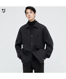 UNIQLO | +JのウールブレンドシャツジャケットDark Gray サイズMです！(ジャケット/アウター)