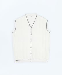 UNFOLK | #-09 #-35 Giza cotton tilden knit vest / 2024ss / サイズ F(ベスト)