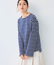 CROSS FUNCTION | エブ楽 オーガニックコットンボーダートップス【CF/クロスファンクション】(Tシャツ/カットソー)