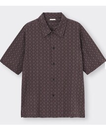 GU | リラックスフィットシャツ　XL ダークブラウン(シャツ/ブラウス)