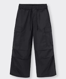 GU | スーパーワイドカーゴパンツ　L ブラック(カーゴパンツ)