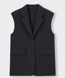 GU | オーバーサイズテーラードベスト　ブラック　XL(ベスト)