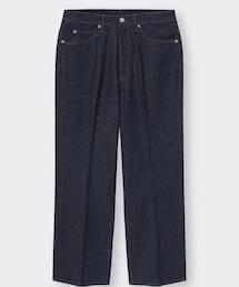 GU | ストレートジーンズ　M ネイビー(デニムパンツ)