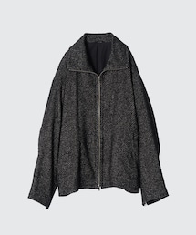 YOKE | SPARK YARN HERRINGBONE TWEED STAND COLLAR ZIP BLOUSON(ジャケット/アウター)