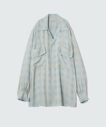 YOKE | RAYON ACETATE BLURRED OMBRE PLAID OPEN COLLAR SHIRT(シャツ/ブラウス)