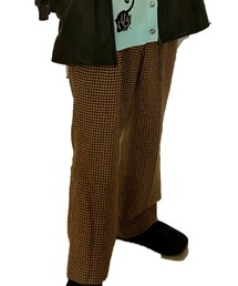 used wool check slacks | スラックス