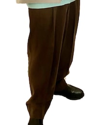 used brown wide slacks | スラックス