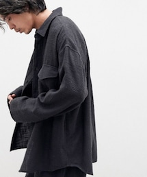 LIDNM | LIGHT TWEED NAVAL SHIRT(シャツ/ブラウス)