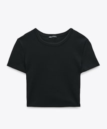 ZARA | クロップド丈Tシャツ(Tシャツ/カットソー)