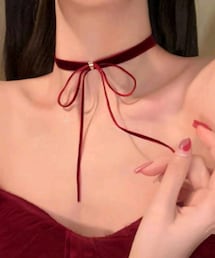SHEIN | ベルベットリボンチョーカー(チョーカー)