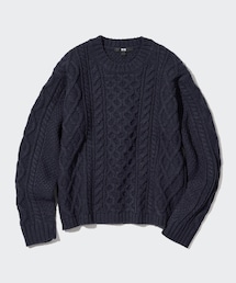UNIQLO | ケーブルクルーネックセーター（長袖）　Mサイズ(ニット/セーター)