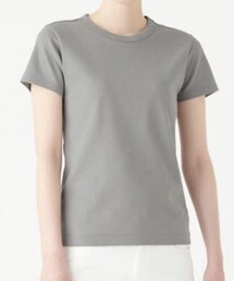 無印良品 | 汗じみしにくいフライス編みクルーネック半袖Tシャツ グレー(Tシャツ/カットソー)