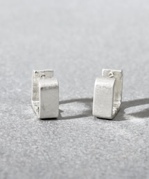 3coins | ミニスクエアワンタッチピアス　マットシルバー(ピアス（両耳用）)