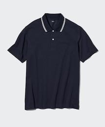 UNIQLO | ドライカノコ襟ラインポロシャツ（半袖）　men's Mサイズ(ポロシャツ)