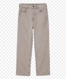 GU | ハイウエストストレートジーンズ(丈標準68～72cm)(デニムパンツ)