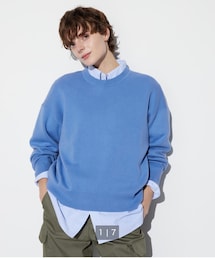 UNIQLO | スムースコットンリラックスクルーセーター（長袖）　Mサイズ(ニット/セーター)