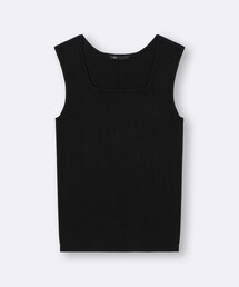 GU | リブニットスクエアネックタンクトップ　Sサイズ(タンクトップ)