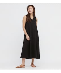 UNIQLO | マーセライズコットンAラインワンピース（ノースリーブ・標準丈・120～131cm）　Mサイズ(ワンピース)