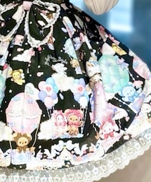 BABY,THE STARS SHINE BRIGHT | くみゃちゃんのふわふわお空でTea Party柄ジャンパースカートⅡ(ジャンパースカート)
