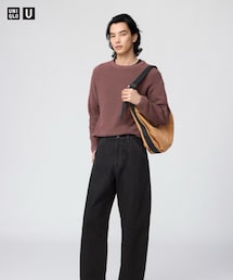 UNIQLO | ワイドテーパードジーンズ カラー: 09 BLACK(デニムパンツ)