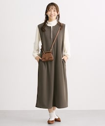 nissen | 【産前・産後　授乳服】裏シャギーマタニティキーネックジャンスカ＆トップス２点セット(マタニティウェア/グッズ)