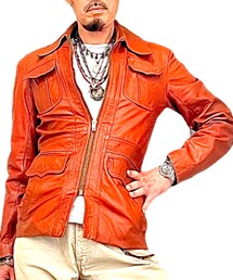 70s vintage | 70s chess king leather jacket(ジャケット/アウター)