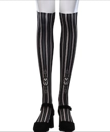 Sheglit | Flower Stripe Over Knee ¥3,850 税込(ソックス/靴下)