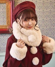 しまむら | レディースクリップ付きティペット 淡薄橙 ¥1,419(マフラー)