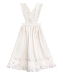 胡桃木jk | Angeline シリーズ 百合刺繍ロングエプロン(ワンピース/ドレス)