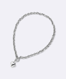 GU | ハートモチーフボリュームチェーンネックレス ¥590(ネックレス)