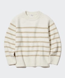 UNIQLO | UNIQLO23AW 458900 KIDS スフレヤーンセーター（長袖）（01 OFF WHITE/130cm）(ニット/セーター)