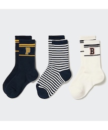 UNIQLO | UNIQLO23AW KIDS レギュラーソックス(3足組)(68BLUE/16-20)(ソックス/靴下)