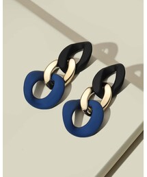 SHEIN |  カラーブロックチェーン ドロップピアス(ピアス（両耳用）)