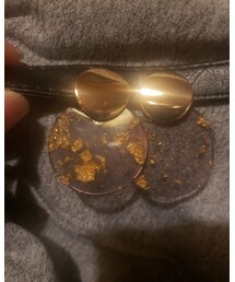 不明 |  ゴールド＆黒クリアなイヤリング(イヤリング)