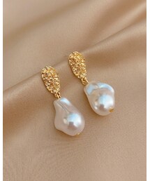 SHEIN |  人工パールデコレーションドロップピアス(ピアス（両耳用）)