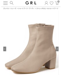 GRL | ストレッチ太ヒールショートブーツ[zr653]

(ブーツ)