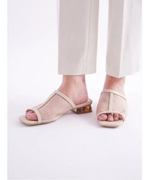 LAPOCIA | 【幅広さんも楽ちん♪】チュールクリアヒールサンダル
(サンダル)