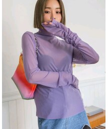 SHEIN |  DAZY カウルネック メッシュ(Tシャツ/カットソー)