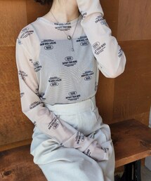 laule'a | ロゴ総柄　シアーロンT(Tシャツ/カットソー)