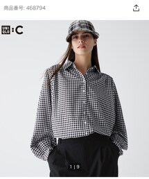 UNIQLO | ボリュームチェックブラウス【ブラック】(シャツ/ブラウス)
