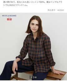UNIQLO | コットンシアーチェックシャツ(シャツ/ブラウス)