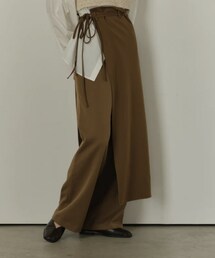 Eaphi | belt ribbon layered wrap pants(スラックス)