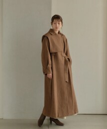 Eaphi | gunpatch waist mark long coat(ダウンジャケット/コート)