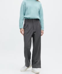 UNIQLO | タックワイドパンツ（ツータック・丈標準69～71cm）(スラックス)