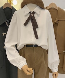 no brand | リボン付きブラウス(シャツ/ブラウス)