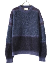 YOKE | YOKE ROTHKO BORDER CREW NECK(DUSTY NAVY)(ニット/セーター)