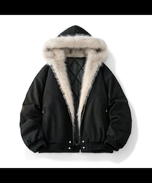 me+em select | 【 リバーシブル２WAY】ビッグフーディボリュームフェイクファーブルゾン ／ Reversible big hoodie volume fake fur blouson(その他アウター)