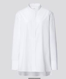 UNIQLO | スーピマコットンスタンドカラーシャツ（長袖）(シャツ/ブラウス)